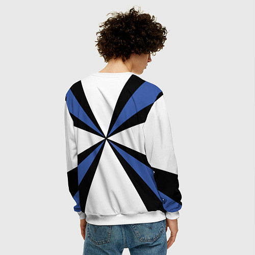 Мужской свитшот ПВО - сами не летаем и другим не даем! / 3D-Белый – фото 4