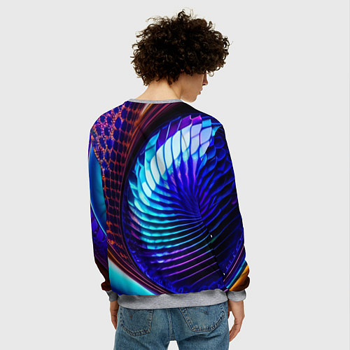 Мужской свитшот Неоновый водоворот / 3D-Меланж – фото 4