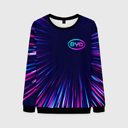 Свитшот мужской BYD neon speed lines, цвет: 3D-черный