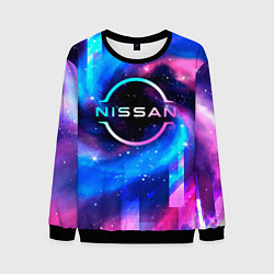 Свитшот мужской Nissan неоновый космос, цвет: 3D-черный