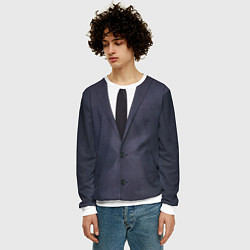 Свитшот мужской Деловой пиджак с рубашкой, цвет: 3D-белый — фото 2