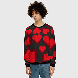Свитшот мужской Pixel hearts, цвет: 3D-черный — фото 2