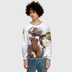 Свитшот мужской Девушка с пышными формами аниме, цвет: 3D-меланж — фото 2