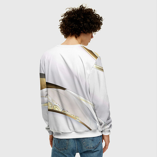 Мужской свитшот Девушка с пышными формами аниме / 3D-Белый – фото 4