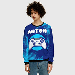 Свитшот мужской Антон геймер, цвет: 3D-черный — фото 2
