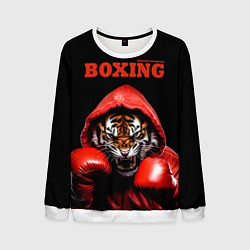 Свитшот мужской Boxing tiger, цвет: 3D-белый