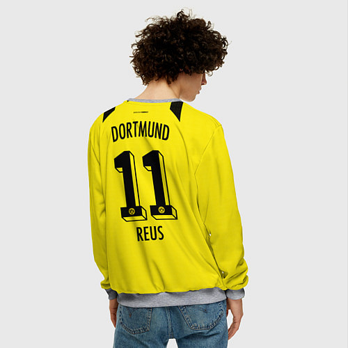 Мужской свитшот Марко Ройс Боруссия Дортмунд форма 2223 домашняя / 3D-Меланж – фото 4