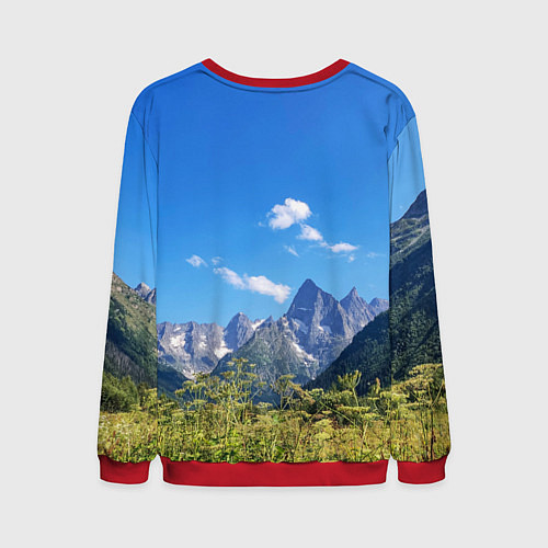 Мужской свитшот Фото гор / 3D-Красный – фото 2