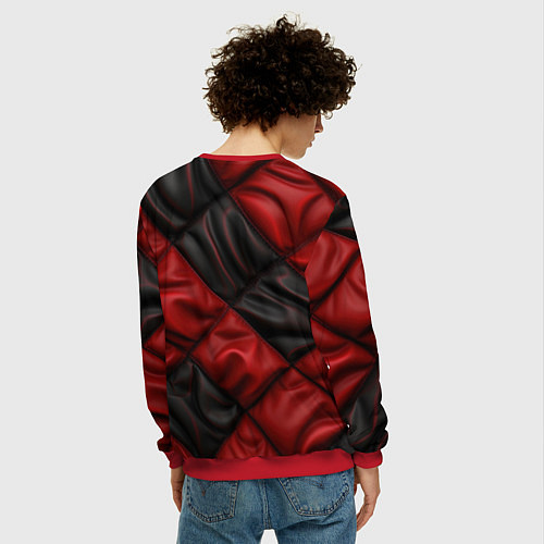 Мужской свитшот Red black luxury / 3D-Красный – фото 4