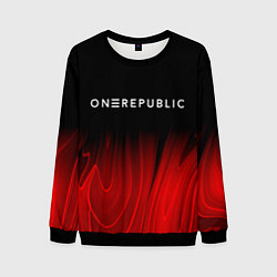 Свитшот мужской OneRepublic red plasma, цвет: 3D-черный