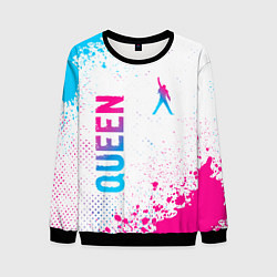 Мужской свитшот Queen neon gradient style: надпись, символ