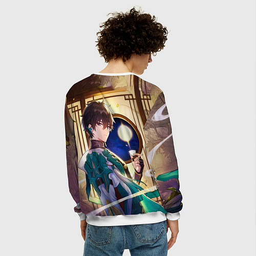 Мужской свитшот Хонкай Стар Рейл: Дэн Хенг / 3D-Белый – фото 4