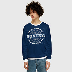 Свитшот мужской Boxing - надпись, цвет: 3D-белый — фото 2