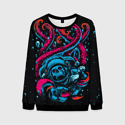 Свитшот мужской Космический монстр, цвет: 3D-черный