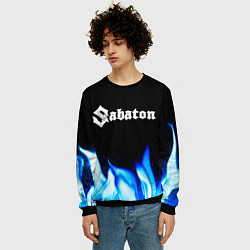 Свитшот мужской Sabaton blue fire, цвет: 3D-черный — фото 2