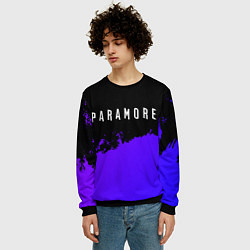 Свитшот мужской Paramore purple grunge, цвет: 3D-черный — фото 2