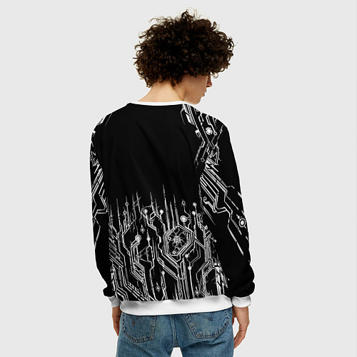 Мужской свитшот Киберпанк-модерн / 3D-Белый – фото 4