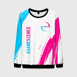 Мужской свитшот Evanescence neon gradient style: надпись, символ