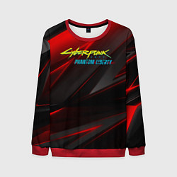 Свитшот мужской Cyberpunk 2077 phantom liberty red black logo, цвет: 3D-красный