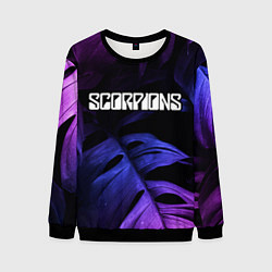 Свитшот мужской Scorpions neon monstera, цвет: 3D-черный