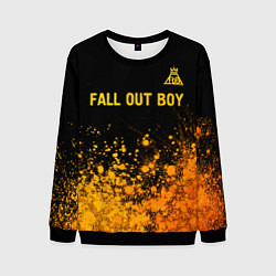 Свитшот мужской Fall Out Boy - gold gradient: символ сверху, цвет: 3D-черный
