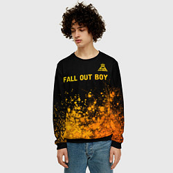 Свитшот мужской Fall Out Boy - gold gradient: символ сверху, цвет: 3D-черный — фото 2