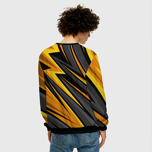 Мужской свитшот Fnatic - киберспорт желтый / 3D-Черный – фото 4