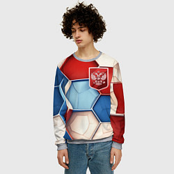 Свитшот мужской Объемные плиты и герб России, цвет: 3D-меланж — фото 2