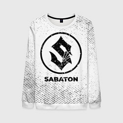Свитшот мужской Sabaton с потертостями на светлом фоне, цвет: 3D-белый