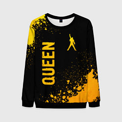 Мужской свитшот Queen - gold gradient: надпись, символ