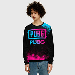 Свитшот мужской PUBG - neon gradient, цвет: 3D-черный — фото 2