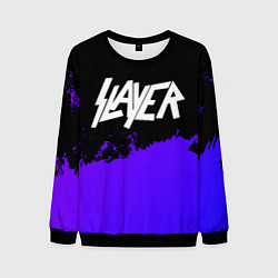 Свитшот мужской Slayer purple grunge, цвет: 3D-черный