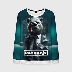 Свитшот мужской Payday 3 bear, цвет: 3D-белый