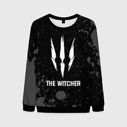 Свитшот мужской The Witcher glitch на темном фоне, цвет: 3D-черный