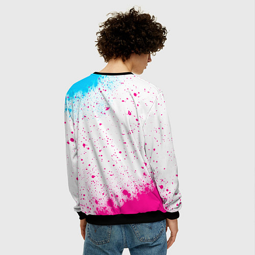Мужской свитшот Depeche Mode neon gradient style / 3D-Черный – фото 4
