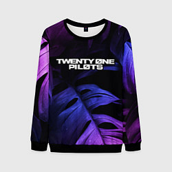 Свитшот мужской Twenty One Pilots neon monstera, цвет: 3D-черный