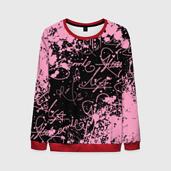 Свитшот мужской Блэкпинк - автографы, цвет: 3D-красный