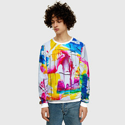 Свитшот мужской Красочный принт, цвет: 3D-белый — фото 2
