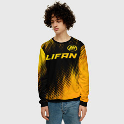 Свитшот мужской Lifan - gold gradient: символ сверху, цвет: 3D-черный — фото 2