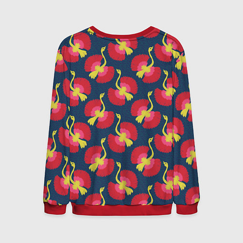 Мужской свитшот Тропические птицы / 3D-Красный – фото 2