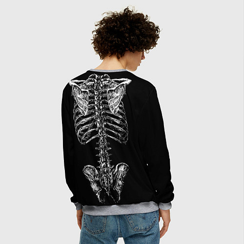 Мужской свитшот Скелет человека / 3D-Меланж – фото 4