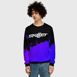 Свитшот мужской Skillet purple grunge, цвет: 3D-черный — фото 2