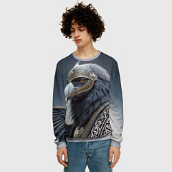 Свитшот мужской Ворон викинг, цвет: 3D-меланж — фото 2