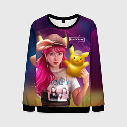 Свитшот мужской Jisoo and Pikachu, цвет: 3D-черный