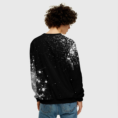 Мужской свитшот Deep Purple и рок символ на темном фоне / 3D-Черный – фото 4