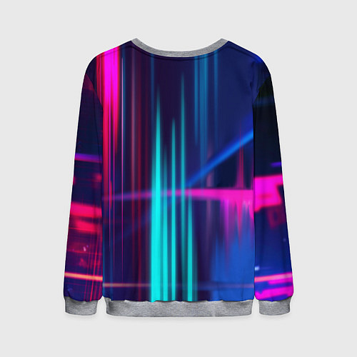 Мужской свитшот Кибер-девушка неон аниме / 3D-Меланж – фото 2