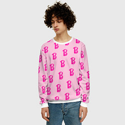 Свитшот мужской Барби паттерн буква B, цвет: 3D-белый — фото 2