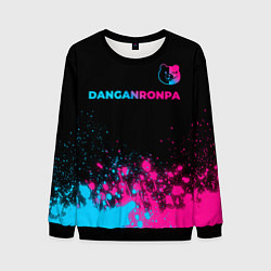Свитшот мужской Danganronpa - neon gradient: символ сверху, цвет: 3D-черный
