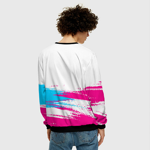 Мужской свитшот Within Temptation neon gradient style: символ свер / 3D-Черный – фото 4