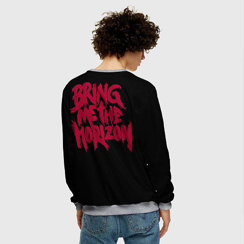 Мужской свитшот Bring me the horizon dinosaurs / 3D-Меланж – фото 4